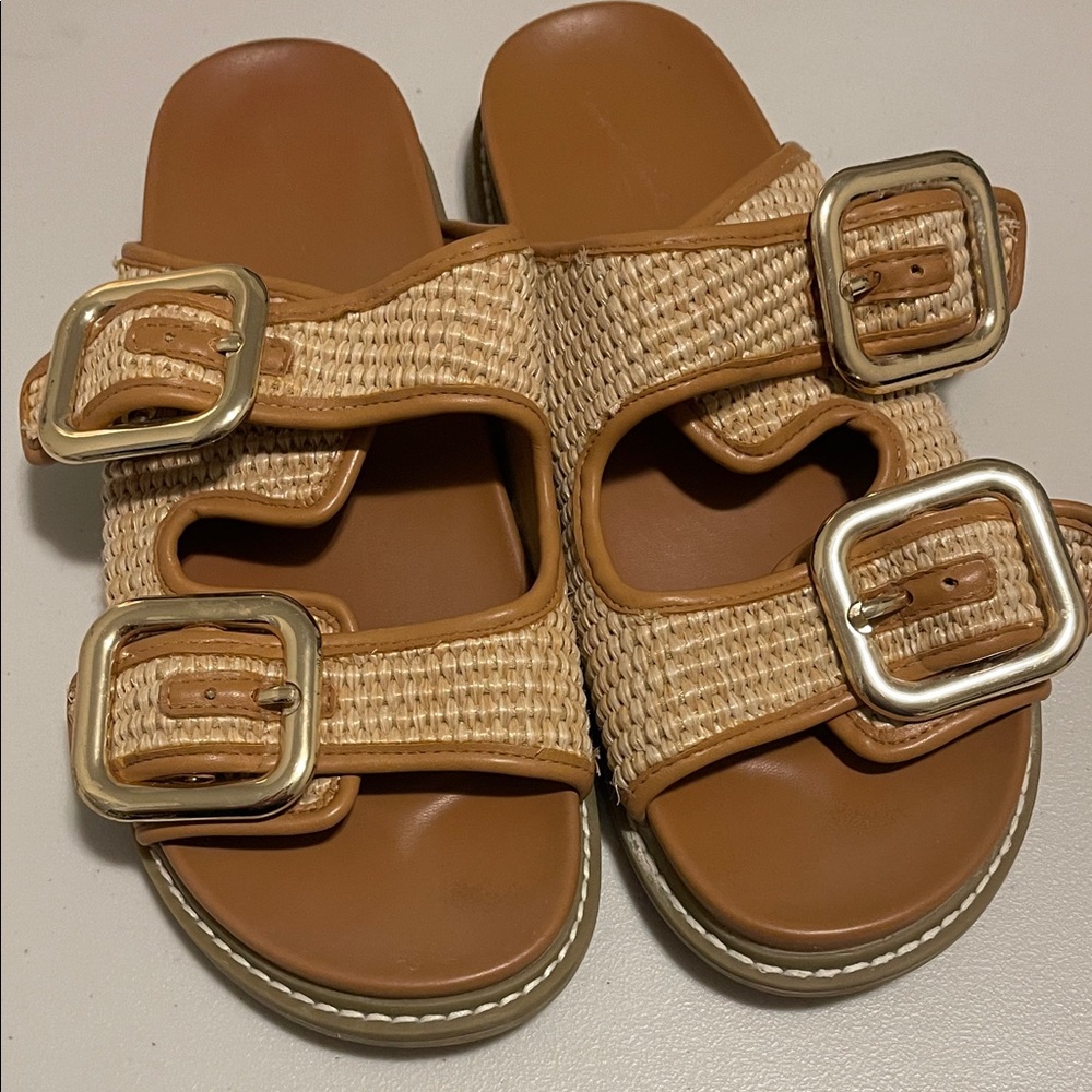 Universal Thread Tan Sandals with Buckles